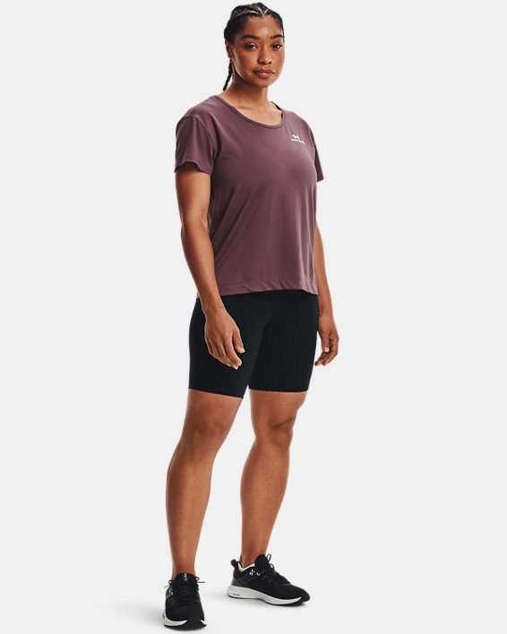 Women's UA RUSH™ Energy Core Short Sleeve, Purple, pdpMainDesktop image number 2